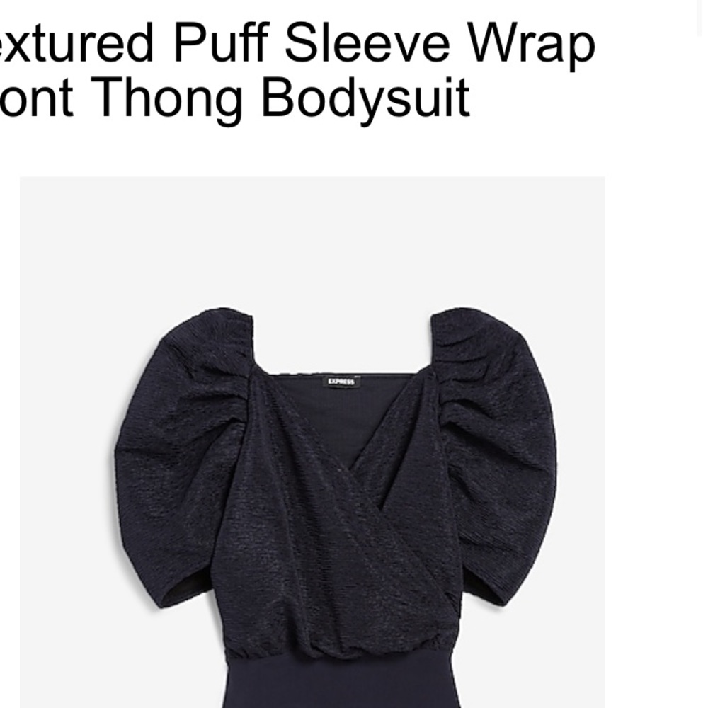 EXPRESS NWT Puffed-Sleeve Bodysuit (Dark Navy)